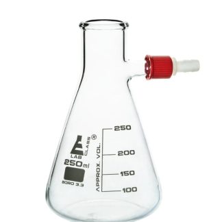 Glass Conical Filtering Flask with Plastic Screw Threaded Side Arm - 250mL x 12pcs