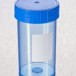 Containers, Straight 180ml. Blue PP, Blue Screw Cap, Plain Label (Pack of 264 )